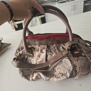 Stylish Brown Snake Print Handbag